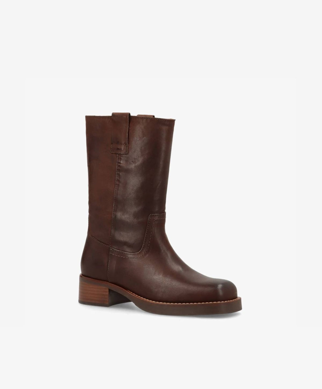 CAMERON - Dame Støvle med hæl - Brun læder