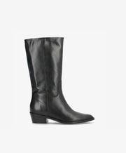 CONFIDENCE - Sort læder - Høj støvle Dame