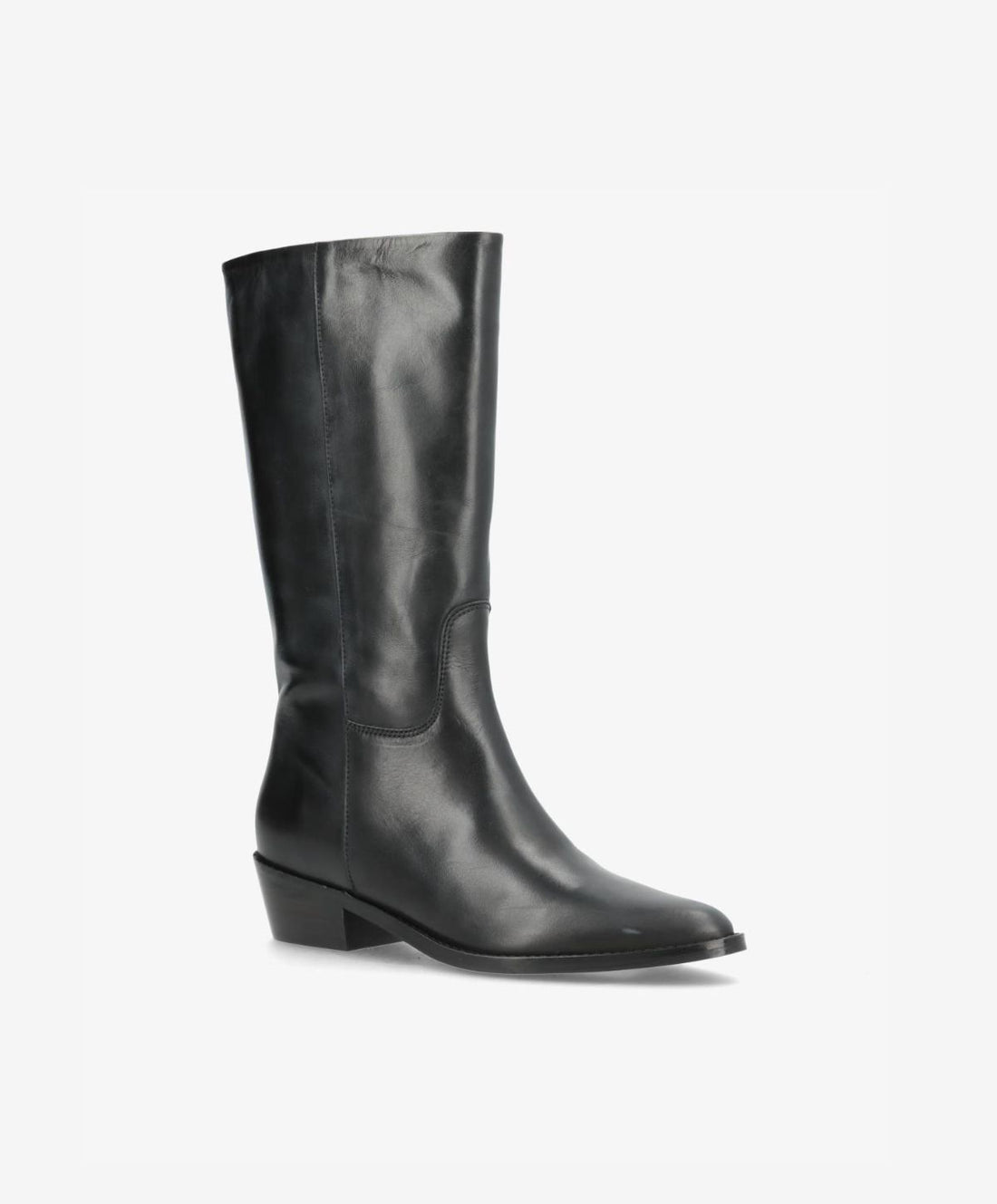 CONFIDENCE - Sort læder - Høj støvle Dame