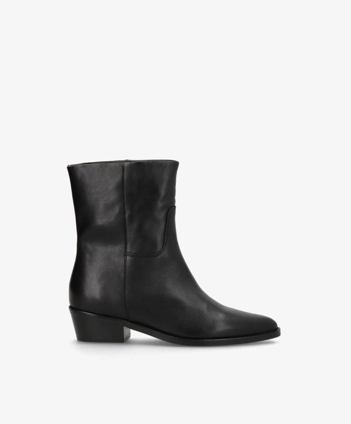 CONFIDENCE LOW - Sort læder - Ankelstøvle Dame
