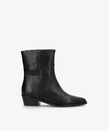 CONFIDENCE LOW - Sort læder - Ankelstøvle Dame