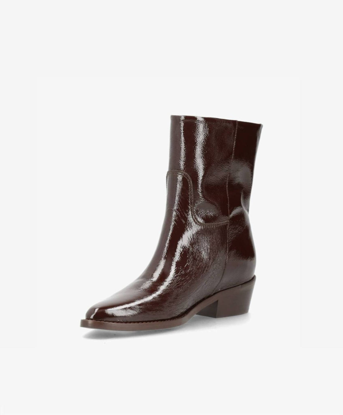 CONFIDENCE LOW P - Brun lak læder - Ankelstøvle Dame