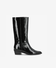 CONFIDENCE P - Sort lak læder - Høj støvle Dame