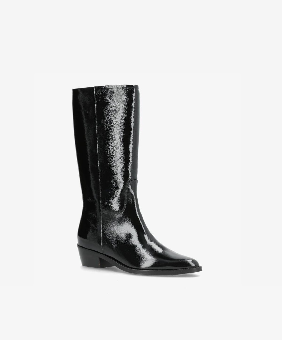 CONFIDENCE P - Sort lak læder - Høj støvle Dame