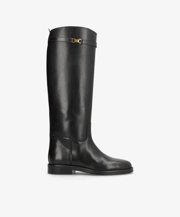 EQUESTRA LONG - Sort læder - Lang støvle Dame