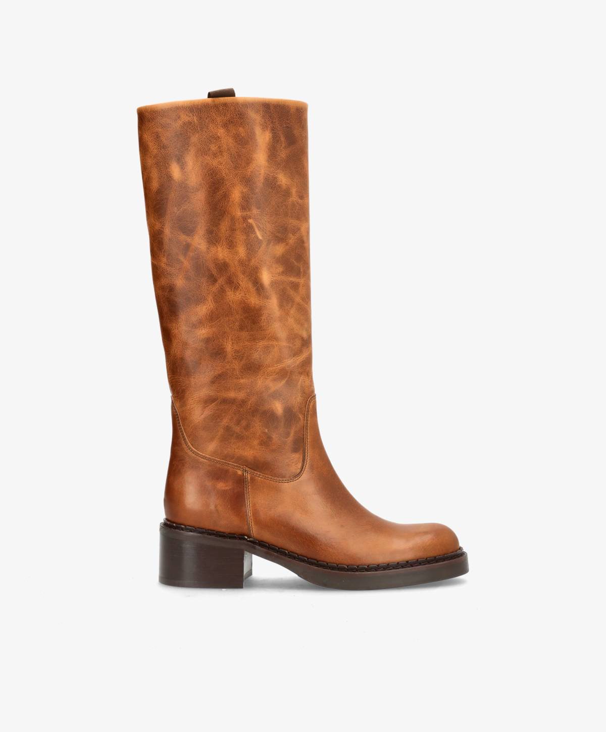 EXPOSED LONG - Cognac læder - Lang støvle Dame