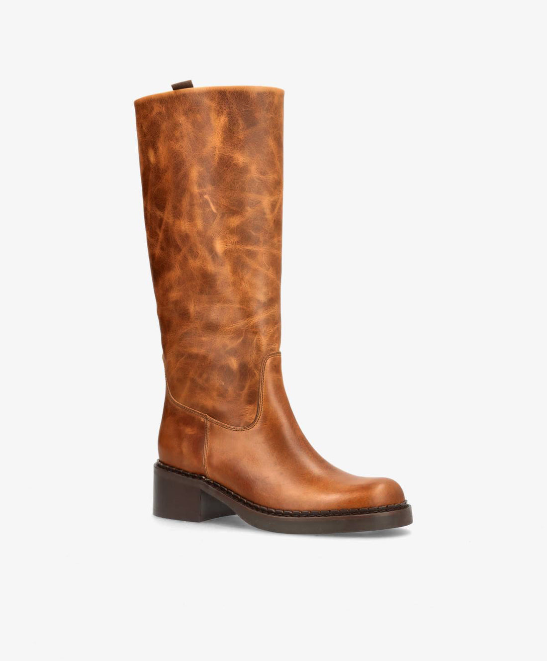 EXPOSED LONG - Cognac læder - Lang støvle Dame