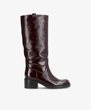 EXPOSED LONG P - Mørk bordeaux lak læder - Lang støvle Dame