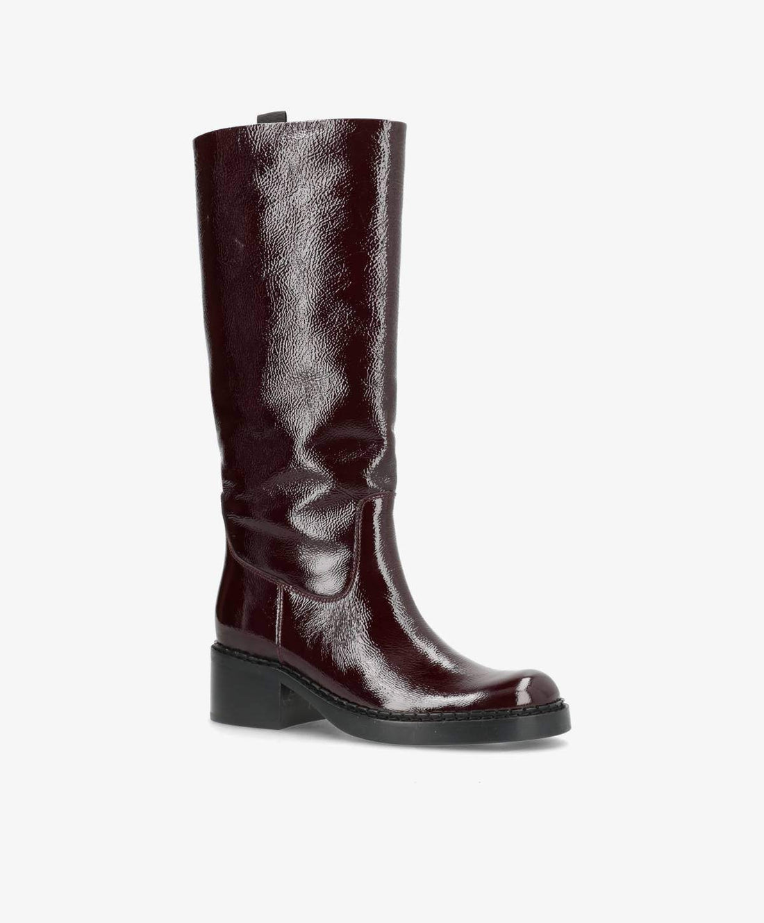 EXPOSED LONG P - Mørk bordeaux lak læder - Lang støvle Dame