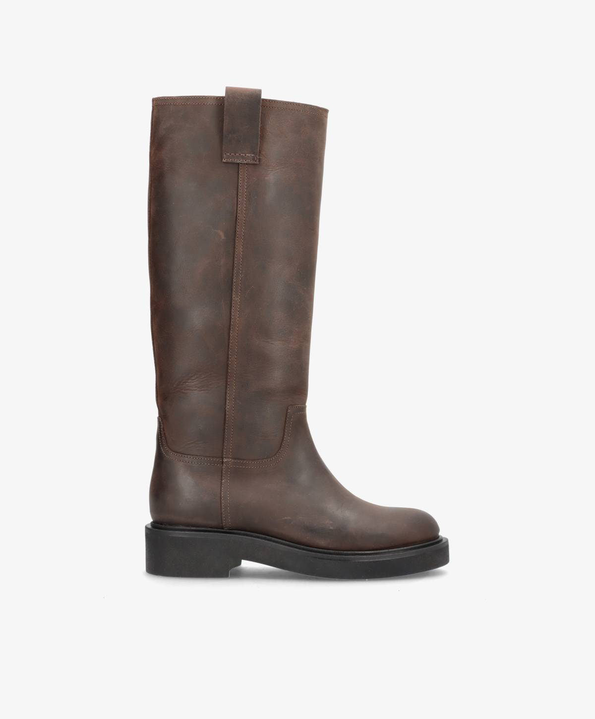 MADISON LONG - Brun læder - Lang støvle Dame