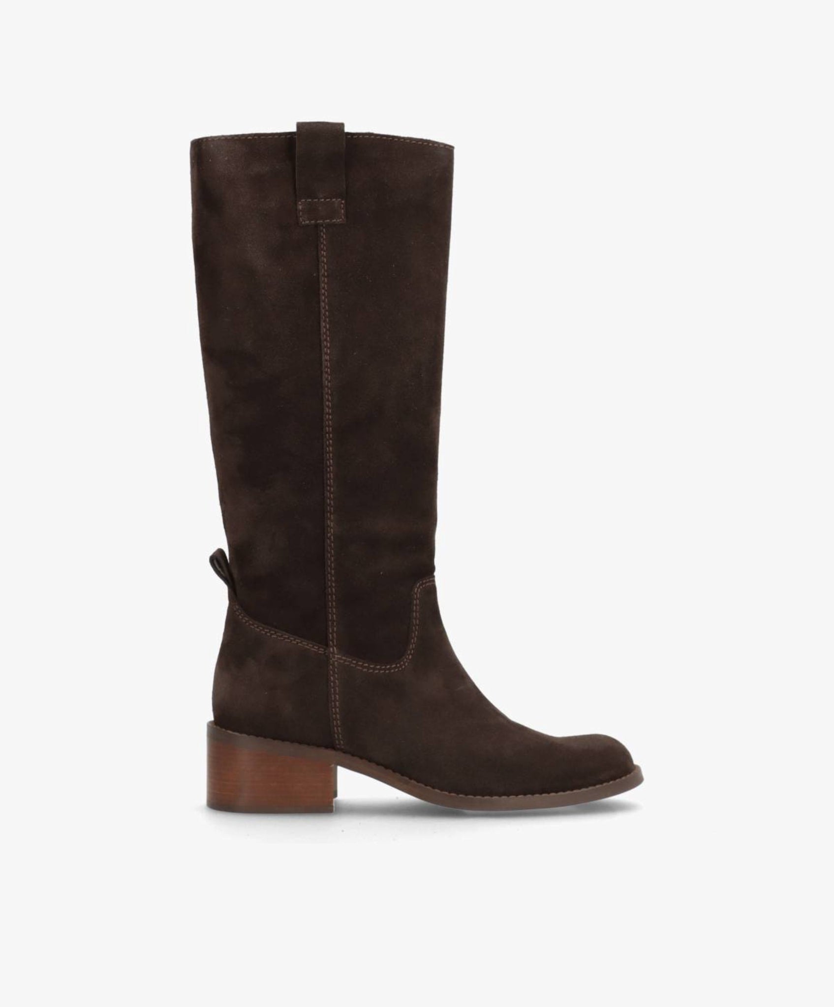 MARTINA LONG S - Mørkebrun ruskind - Lang støvle Dame