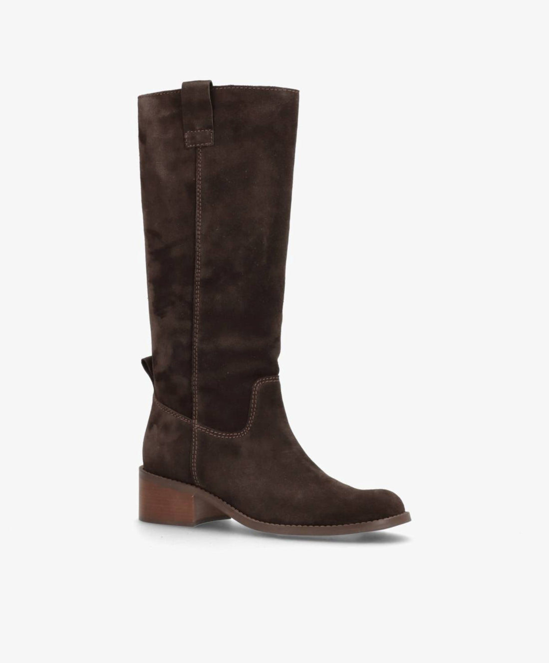 MARTINA LONG S - Mørkebrun ruskind - Lang støvle Dame