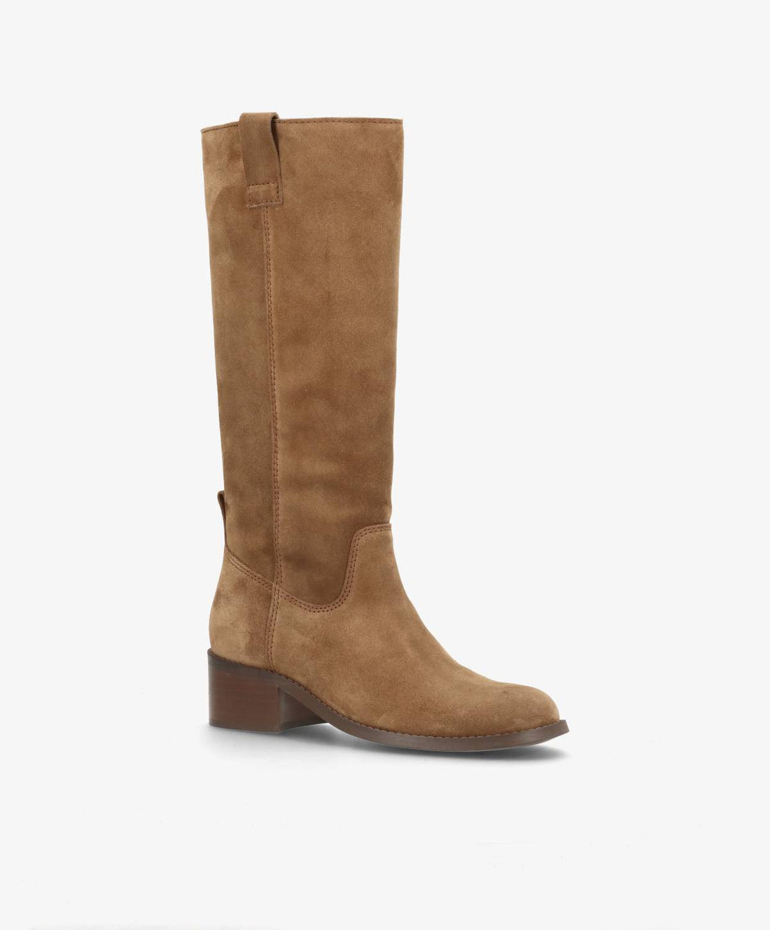 MARTINA LONG S - Nøddebrun ruskind - Lang støvle Dame