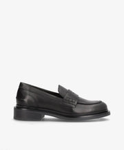 PURE - Sort læder - Loafers Dame