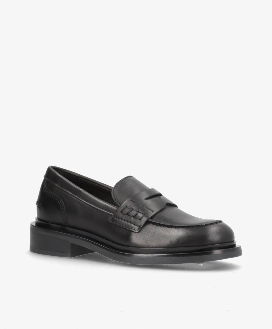 PURE - Sort læder - Loafers Dame