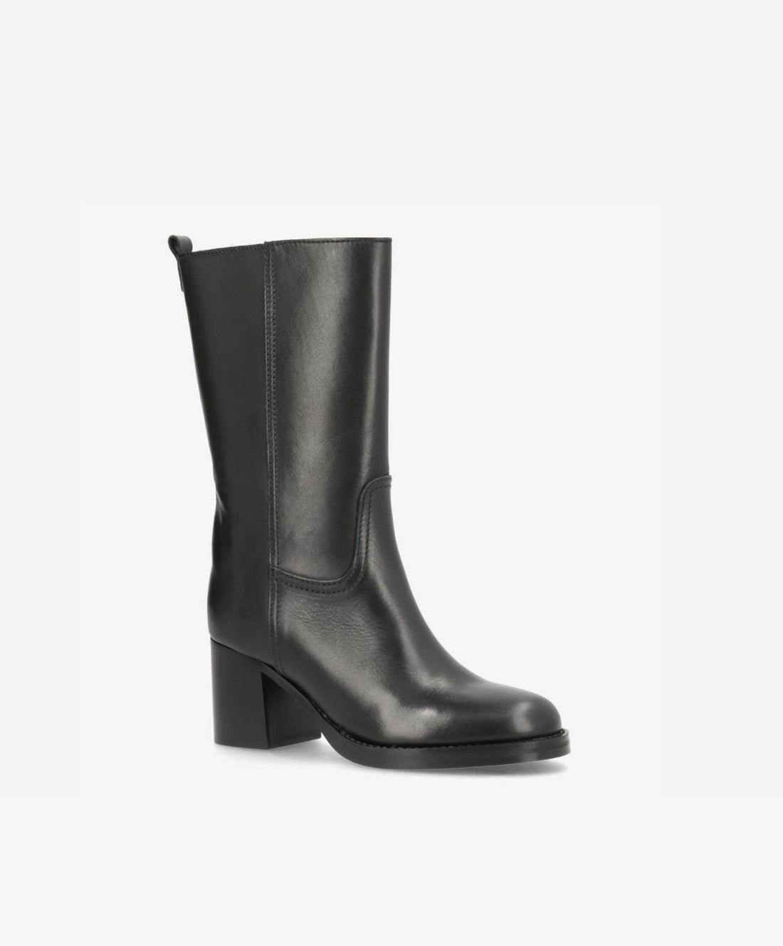 SADIE - Dame Støvle med hæl - Sort læder