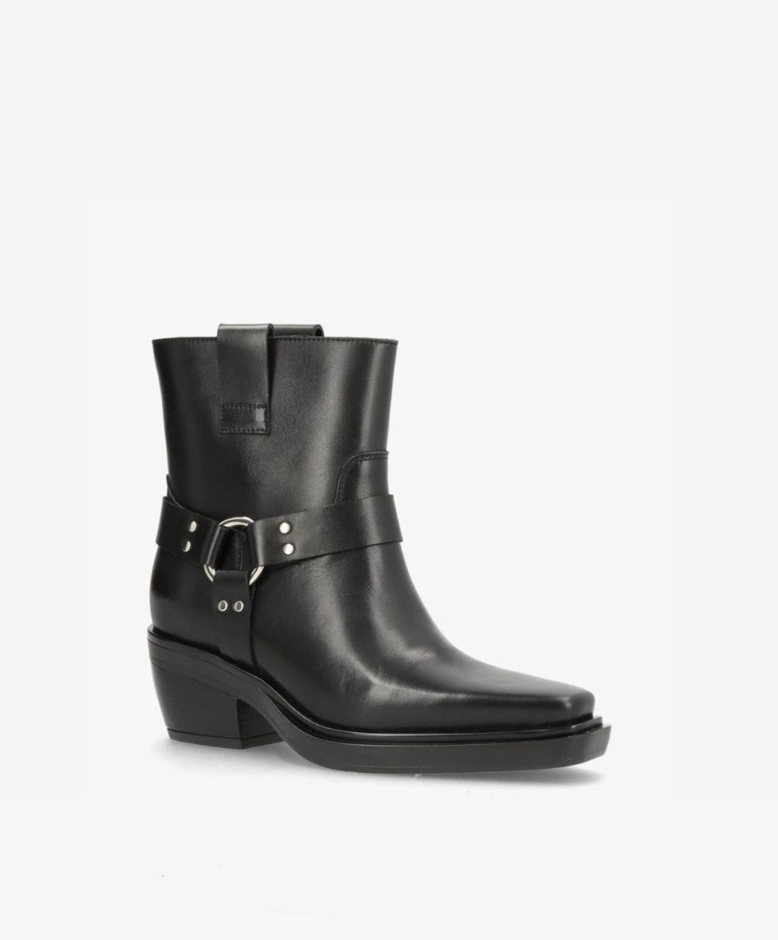 STORM - Dame Biker støvle med hæl - Sort læder