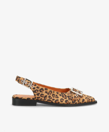 WANT S - Slingback - Leopard mørk