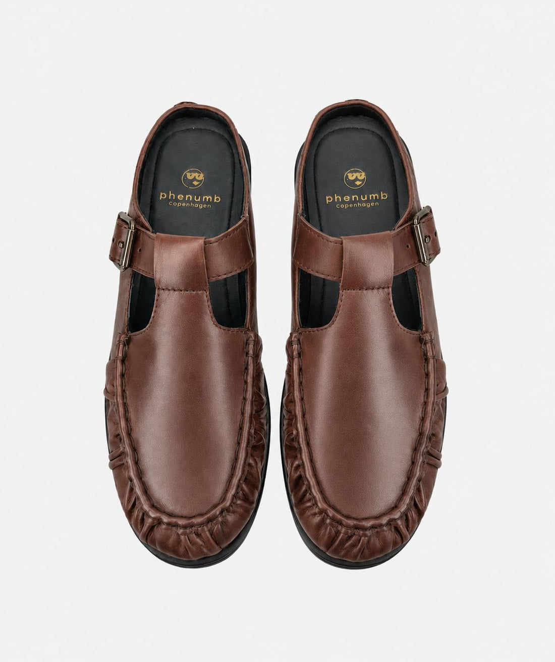WHISPER TEE - Mørkebrun blødt læder - T-strap shoes Dame