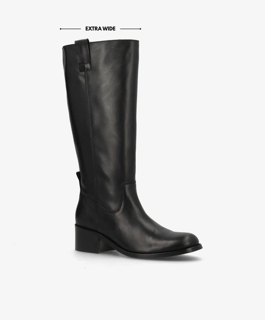 MARTINA LONG WIX - Sort læder - Lang støvle Dame