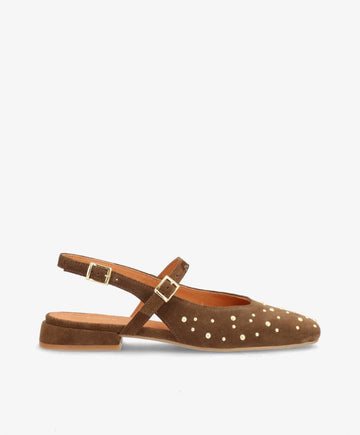 ADVANCE S - Brun ruskind - Slingback sko Dame