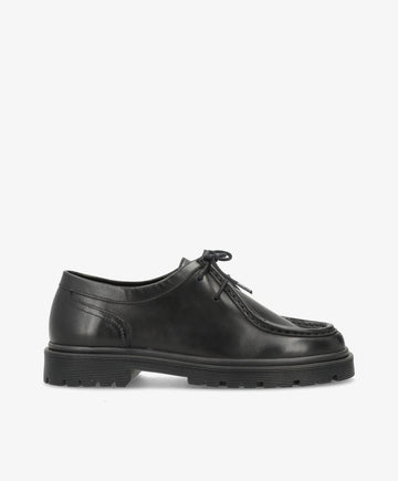 Preorder - lev. uge 36 - MONROE LACE - Sort Læder - Snøresko - Dame