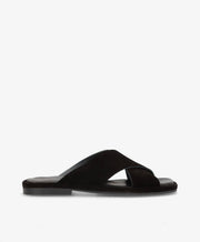 ONRY S - Sort ruskind - Flad sandal Dame