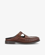 WHISPER HAY - Mørkebrun blødt læder - Loafer mule Dame