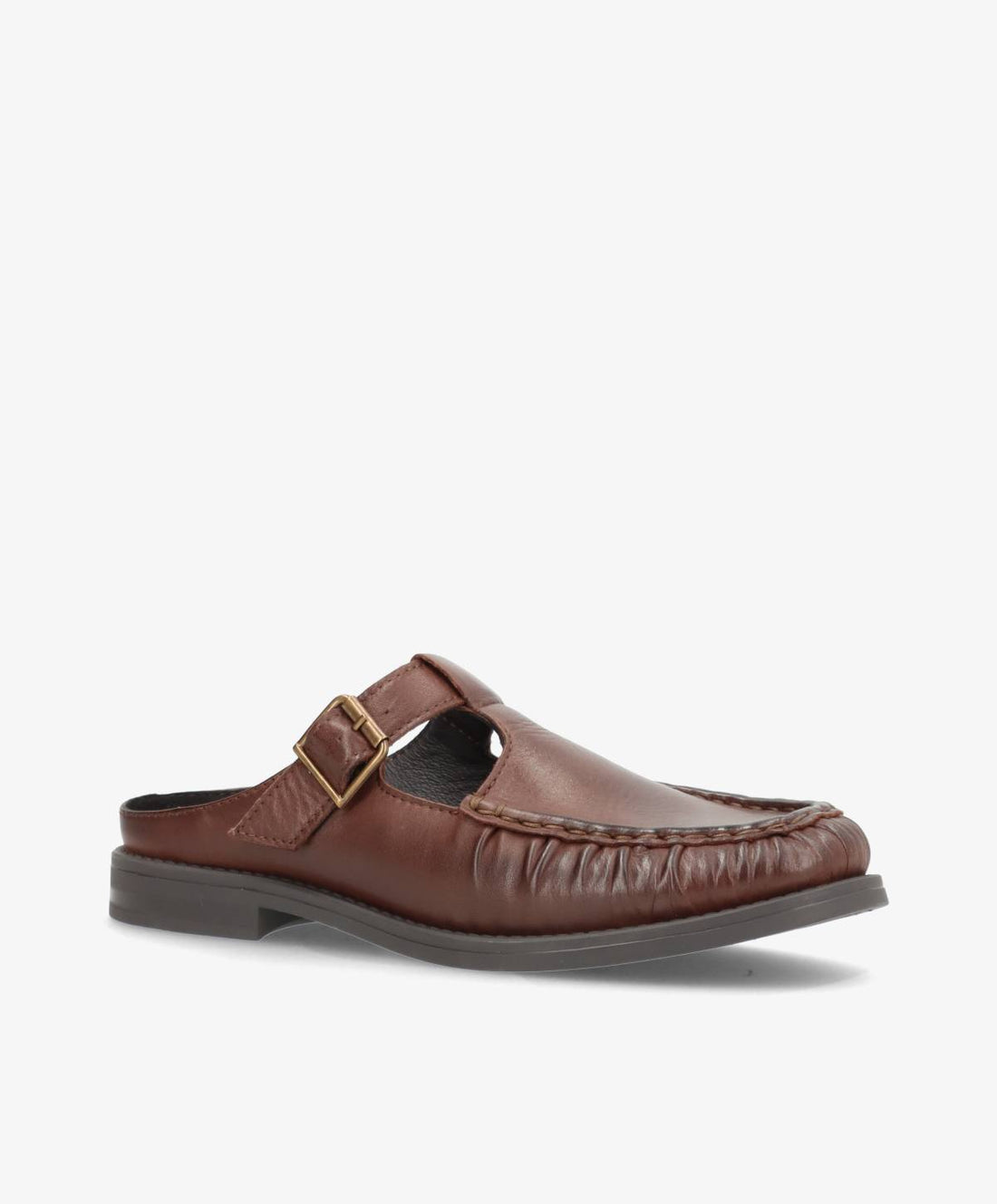 WHISPER HAY - Mørkebrun blødt læder - Loafer mule Dame