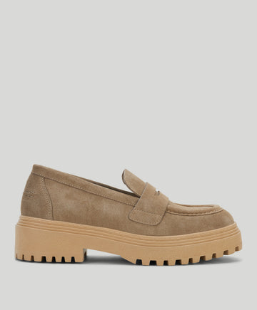 LANA S - Dame Loafer - Suede beige